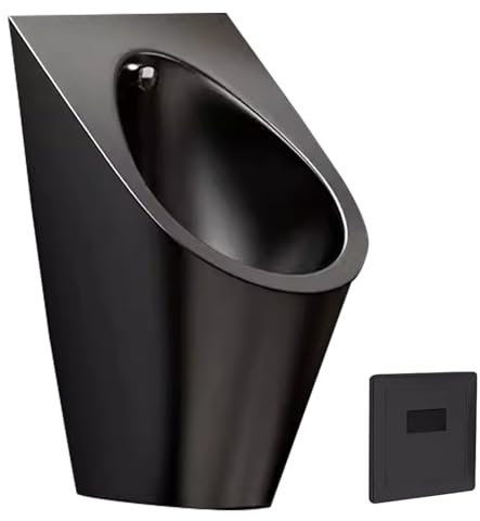 WXXSHGDW Urinal aus Edelstahl 304, an der Wand Montiertes Urinal für Herrenbäder, Sensor Urinal, Bar Urinal, Kommerzielles Urinal, Urinal für Herrenbadezimmer(Black)