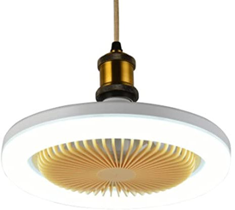 Tyenaza Ventilador de techo, 30 W, carcasa ABS, 9,8 pulgadas, 2 en 1, blanco, E27, LED, mini ventilador de techo para sala de estar, dormitorio, baño