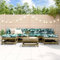 7-teiliges Garten-Lounge-Set aus imprägniertem Kiefernholz, Palettentisch aus imprägniertem Kiefernholz für den Garten, Terrasse, Kaffee-/Cafétisch aus Paletten, Ottomane, Fußstütze, Fußhocker, Möbe