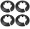 4 Stück Rohrabdeckung, 50 mm, dekorative Abdeckung für Rohre, PP-Kunststoff, Wasserrohr-Rosette, schwarz, Flanschrohr, dekorative Abdeckung für Feuerrohre