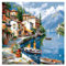 Xobers art Peinture Numero Adulte, Peinture par Numero Adulte Paysage, Peinture Numero, Lac et Bateau Kits de Peinture au Numéro pour Décoration Maison et Cadeau 40x40 cm