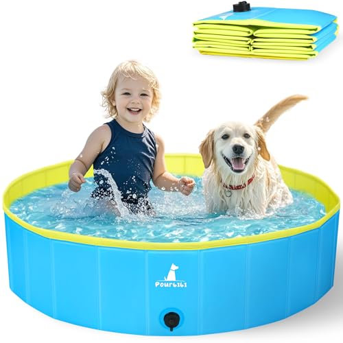 Piscina per Cani, Bagno per Cani, Piscina per Bambini, Lavandino Pieghevole per Animali Domestici con Antiscivolo in PVC Ecologico Resistente all'Usura 80CM*20CM