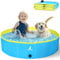 Pourbibi Piscina para Perros Pequeños y Cachorros 80x20cm - Bañera Plegable Portátil Antideslizante, Ideal para Balcón/Jardín,PVC Resistente,
