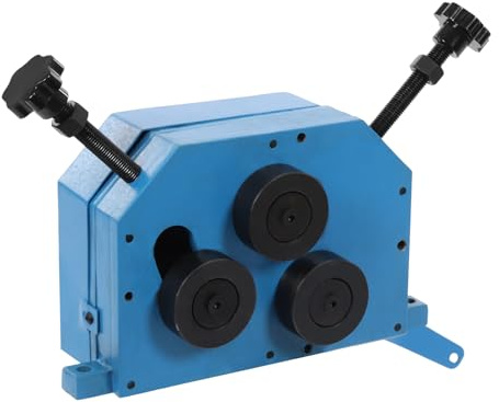 JAYEUW Curvatrice manuale universale piegatrice 3 rulli per ferro di rame 360° raggio di curvatura minimo 70mm per acciaio rotondo da 1/2 pollici e ferro a nastro da 1/4 pollici