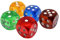 HYROOY Wasserfeste Kristallwürfel, 25 mm, 6-seitig, runde Ecken, Kristallwürfel, Brettspiel-Würfel für Glücksspiele