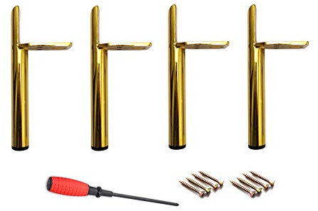 PLLJIAXUAMCLNL 4 PCS Möbelfüße, Hochbelastbare Eisen-Sofa-Beine, Metalltischbeine DIY-Projekte für Couchtischbeine, Beistelltisch, Schreibtisch, Esstisch, Bankbeine, Nachtständerbeine (Gold 15cm/6in)