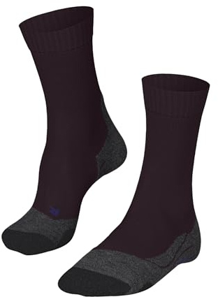 FALKE Women's TK2 Explore Cool W So Lyocell Functional Yarn Thick Anti-Blister 1 Pair Hiking Socks, Red Barolo 8526, 7-8