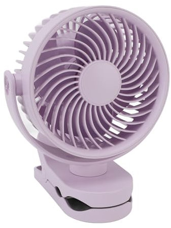 USB Portable Fan, 360° Rotatable Quiet Small Fan Rechargeable 4 Speed Personal Desk Fan Portable Small Fan with Clamp for Daily Use Beach Camping (Purple)