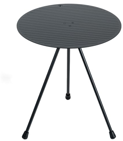 SXDQMX Ronde Table Pliante Camping avec Pieds Amovibles et Sac de Transport, Petite Table Pliante Exterieur pour Jardin, Pique-Nique et Fête(Black)