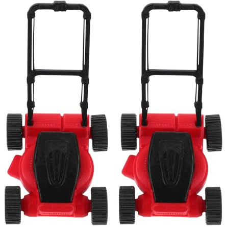 jojofuny Lot de 2 tondeuses à gazon miniatures pour maison de poupée - Mini tondeuse à gazon jouet - Outil de jardin miniature à l'échelle 1:18 pour décoration extérieure de maison de
