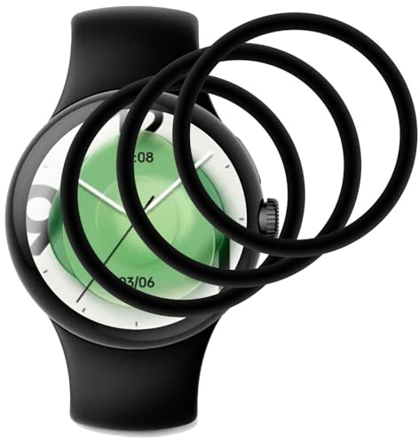 IQShield Panzer Schutz Glas Kompatibel mit Google Pixel Watch 4 45mm, HD Panzer Schutzfolie, 3D Runde Kante Displayschutz, Touch Sensitive, Blasenfest Schutzglas, Anti-Kratzer Panzerfolie -3 Stück