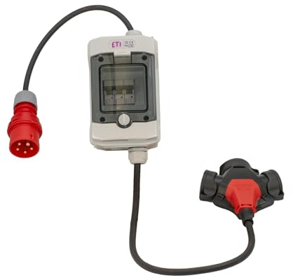 Adapter 5-Pol CEE Stecker 32A auf 3-Schuko Kupplung 16A H07RN-F 5G2,5 | A017