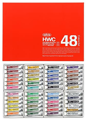 Holbein 48 couleurs set transparent watercolors (import japonais)