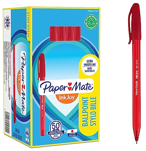 Paper Mate InkJoy 100ST Kugelschreiber | mittlere Spitze (1,0 mm) | Rot | 50 Stück
