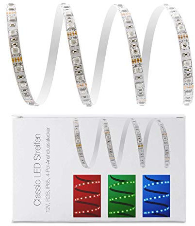 1,5 Meter RGB LED Strip Stripe Streifen Leiste Band (60 LED/m, IP20) + Anschluss 4 pol Stecker