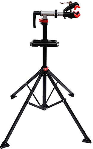 HOMCOM Bicicletas Soporte de Pie 109-180cm Reparacion Bicicletas con Bandeja Herramientas Bici
