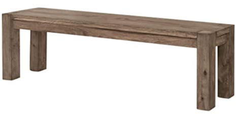 MASSIVMOEBEL24.DE Nature Grey Bank #130 Sheesham - Verschiedene Größen, Farbe:grau geölt, Größe:180x35x45 cm (BxTxH)