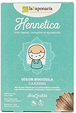 La Saponaria | Tinte vegetal de henna castaño Indrani. Color natural y duradero. 100 g (Marrón claro, 100g)
