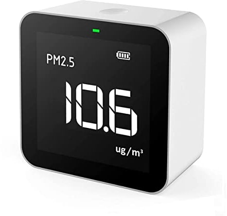 Temtop M10 Monitor Detector de Calidad del Aire para PM2.5/HCHO/TVOC/AQI, Monitor Portátil Inteligente, Batería Recargable
