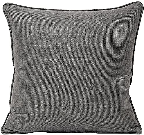Riva Paoletti Atlantic Polyester Filled Cushion - Grey - Woven Twill Fabric - Piped Edges - 100% Polyester Case - Machine Washable - 55 x 55cm (22 x 22 inches) - Designed in the UK