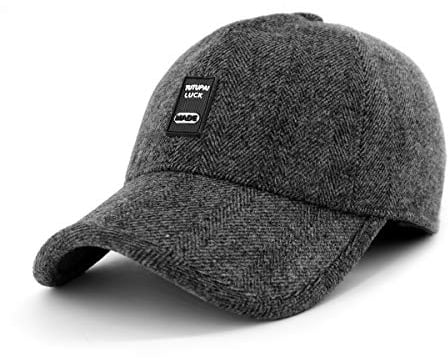 Gisdanchz Casquette Baseball Laine Casquette Homme Cache Oreille Homme Cache Oreille Hiver Visière Chapeau Hommes Vetement Baseball Oreillette Fourrure Gris