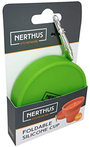 Nerthus Vin Bouquet FIH 455 Gobelet pliable en silicone ML, 1 Unité (Lot de 1), Vert, Rouge