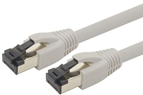 1aTTack.de 10m Cat 8 Cavo di Rete Cat8 Grigio - 1 Pezzo Cat.8 LAN 2000 MHz 40 Gbit s 40GBase-T Poe+ Cavo Patch Ethernet LSZH - 1 x 10 Metro Grigio