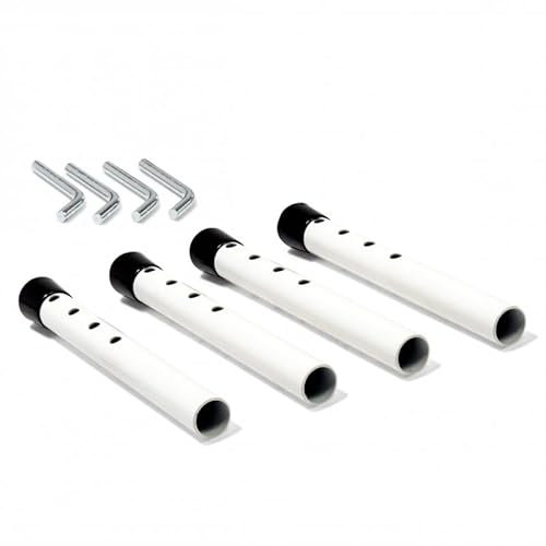 Modulor Höhenversteller für Tisch E2, Versteller mit Stülpstopfen erhöht die Tischplatte, Kurze (bis 8,8 cm) Verstellfüße für Schreibtische, weiß