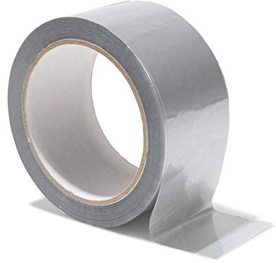 Modulor Verpackungsband, farbiges Klebeband aus Polypropylen, leise abrollendes Paketband mit Acrylatkleber, Breite 5 cm x Länge 66 m, 48 µm dick, Silber