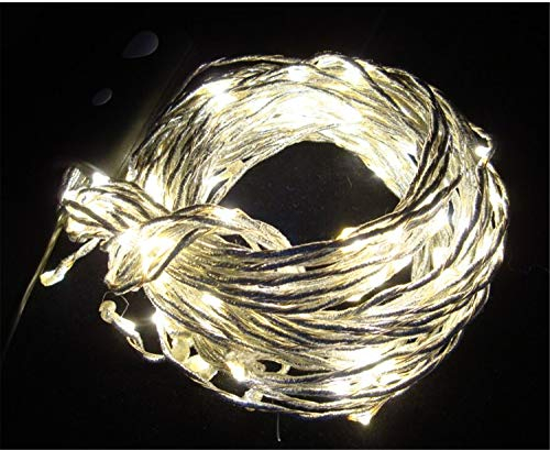 PANAX 160 Micro-LED Lichterbündel auf biegsamen Draht - 16 Stränge(100-150cm) mit Deko Silberfaden - Weihnachtsdekoration Warmweiß