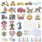 Allazone 54 Stück Bügelperlen Stiftplatten Platten Bügelperlen 23 Stück Bügelperlen Steckplatten mit Perlen Pinzette, Bügelpapier und Schnalle Aufhängen für Kinder Bastelbedarf, Mix Style