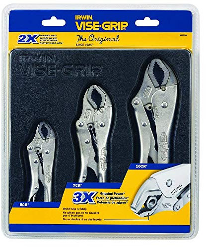 Vise Grips Irwin 3 Piece Locking Plier Set 5CR, 7CR, 10CR in Storage Tray
