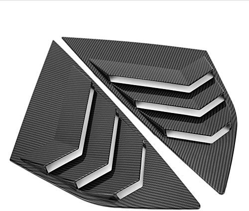 KIMISS Ventilación de la ventana trasera, ventilación de la persiana de la rejilla de la ventana de ABS de estilo de fibra de carbono para Focus ST RS MK3