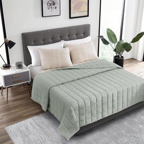 HomeSmart Gewichtsdecke in King-Size-Größe, 11.3 kg, mittlerer Druck, für eine erholsamere Nachtruhe – ultraweicher Bio-Baumwollstoff – passend für King- und California-King-Size-Betten