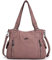 ZOCAI AngelKiss Handtasche Damen Schultertasche Multifunktionale Umhängetaschen Gewaschenes Veganes Leder Wasserdicht mit Reißver Schlusstaschen Reißverschlusstasche (Rosa 3)