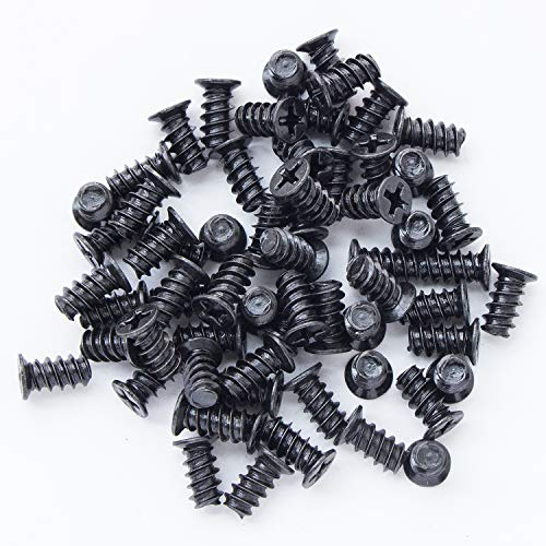 VAPKER 200 tornillos de repuesto M5 x 10 de cabeza plana Phillips de zinc negro para computadora, tornillos de ventilador de refrigeración de computadora, tornillos autorroscantes