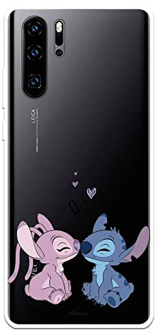 Schutzhülle für Huawei P30 Pro, offiziell von Lilo & Stitch – Angel & Stitch Kuss zum Schutz Ihres Mobiltelefons, flexible Silikonhülle mit offizieller Disney-Lizenz