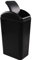 Hespama 14L Slim Plastic Trash Bin, Black Waste Bin with Swing Lid