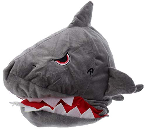 Amosfun Plüsch Hai Mütze Hut Tiermütze Neuheit Hüte Kopfbedeckung Winter Skimütze für Geburtstag Valentinstag Neujahr Party Dress Up Cosplay Kostüm Zubehör Requisiten Grau