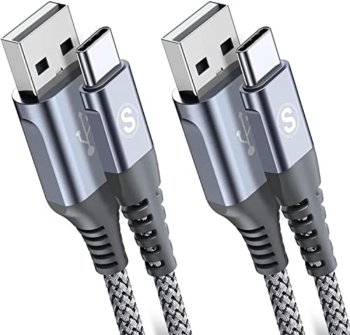 Cavo USB C 2 pezzi 2.5m, Cavo USB tipo C di ricarica in nylon tipo C, per Samsung Galaxy S10 S9 S8 Plus, Note10, Note9, M31, M20, A20e, A71, A51, A50, A40, A10e, A7, Mi9, Mi8,Redmi 8 Pro.G7