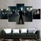 YUANJUN Mit Rahmen Vlies Leinwanddrucke 5 Teilig Kunstdruck Leinwand Bild XXL Format Wandbilder Wohnzimmer Wohnung Deko Gerahmtes Der Walking Dead-Film, 150x80cm - Mit Rahmen
