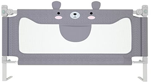 YRHome 200cm Rausfallschutz Bett Baby Bettgitter Schutzgeländer, Höhenverstellbar Babybettgitter Kinderbettgitter Bettschutzgitter für Kinder- & Elternbetten geeignet Sicherheitssch