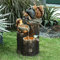Junerain Caractéristiques d'eau extérieures pour jardin, statue d'animaux avec lampes solaires, fontaine à eau écureuil, sculpture extérieure en résine, fontaine à eau pour décoration de terrasse