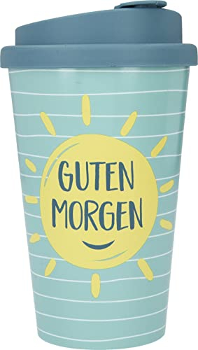 Depesche 2180-050 - To Go Becher aus Kunststoff mit Spruch, 350 ml, wiederverwendbar, Guten Morgen