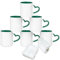 MR.R Tazza in Ceramica per Lavastoviglie a Sublimazione, Rivestita in Bianco Con Interno Nero e Manico a Cuore - 325 ml, Set di 6 Pezzi