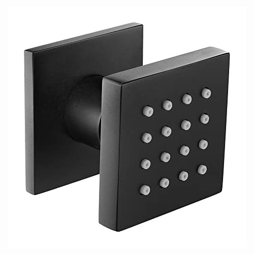 ENKI M07 Square Body Jet, Black, Massage Spray | Solid Brass, Anti-Limescale Nozzles, 1-Year Guarantee, Wall Mounted, Wet Room, Bathroom