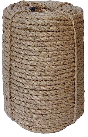 ILIKEEC Juteseil, 8 mm, geflochtene, robuste Schnur, natürliche, dicke Jute-Schnur für Kratzbaum, Basteln, DIY-Kunstwerke, Bündelung, Heimdekoration, Gartenanwendungen (8 mm)