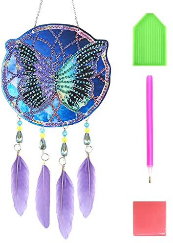 Diamond Painting 5D Set Windspiele Diamant Malerei Diamant Painting Bilder Traumfänger Sonnenfänger für Kinder Erwachsene Mädchen Diamant Kunst Kits Wand und Eingang Dekoration Garten