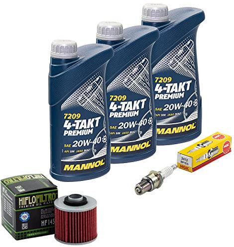 Wartungspaket Öl 3L + Ölfilter + Zündkerze für Yamaha XT 500 XT500 1U6 Baujahr 1976-1989