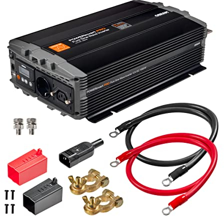 OSRAM POWERinvert PRO Reiner Sinuswellen-Wechselrichter 12V DC 1000W RCD, OEINVPAR10, für netzunabhängige Strombedürfnisse
